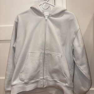 TNA White Cozy Fleece Zip-Up